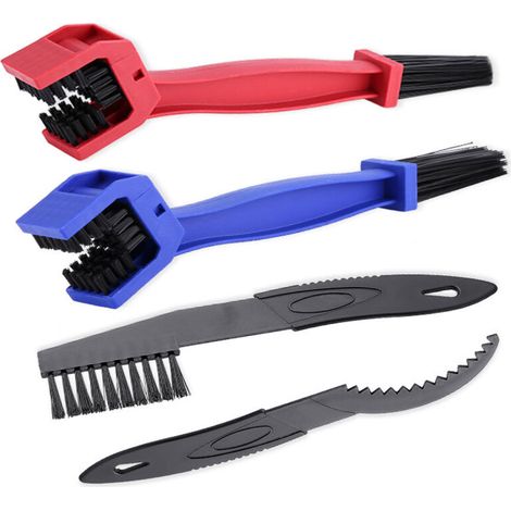 4 Pièces Brosse à Chaîne pour Vélos et Motos, Kit Outils de Brosse de Nettoyage de Chaînes, Outils Brosse de Nettoyage pou (1/4)