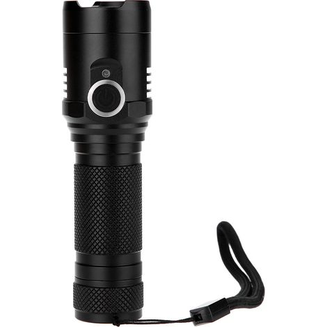 Lampe Torche LED - 1000 Lm - Étanche IPX6 - Rechargeable USB - 4 Modes (Haute/Basse/Stroboscope/SOS) - Aluminium Aéronautique - 1 Pièce (1/5)