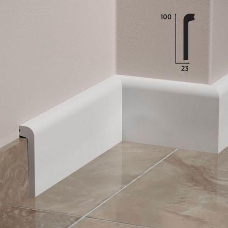 Battiscopa Coprimarmo BC in POLIMERI FeelingWood-HD 100x23mm - BIANCO (prezzo al metro)