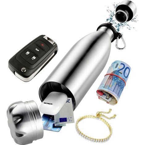 kh-security 370216  Dosensafe   Safe (Ausführung: Edelstahlflasche) silber