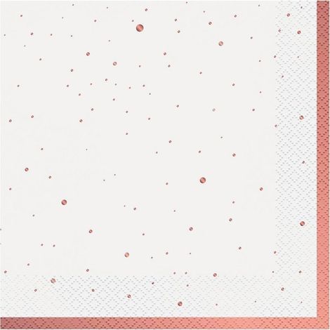 Tovaglioli da festa rosa e oro 33x33 cm, 20 pezzi