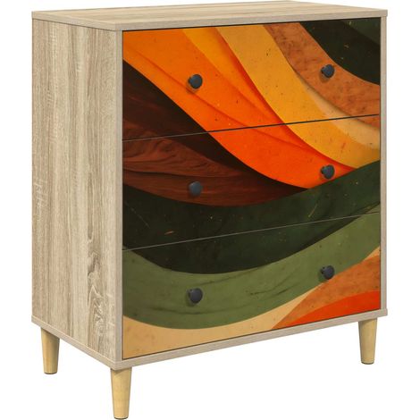 Kommode BONN Retro-Wellenmuster 66 x 36,5 x 75 cm Holzwerkstoff vidaXL (1/5)
