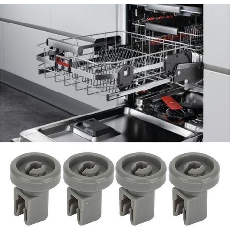 Rodillo inferior para carro de lavavajillas (4 piezas, PP, 2,5 x 2,7 cm), pieza de repuesto compatible con AEG Favorit, Privileg, Zanussi. (1/5)