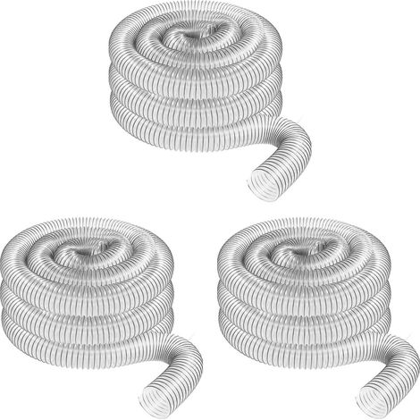 3X Tuyau de Collecte Poussière PVC Transparent 2 Pouces Diamètre Extérieur 50 mm à Utiliser avec des Dépoussiéreurs avec des Ports de 2 Pouces. Idéal pour les Aspirateurs D'Atelier (1/5)