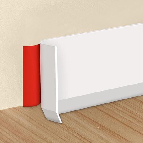 Plinthe flexible en vinyle autocollante de 10 cm de large, pour plinthe murale, base de sol, base murale (blanc, 12 m) (1/5)