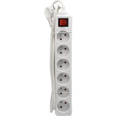 Steckdosenleiste - GAO - 6 Steckdosen - Mit Schalter, 1,4m Kabel, Kindersicherung