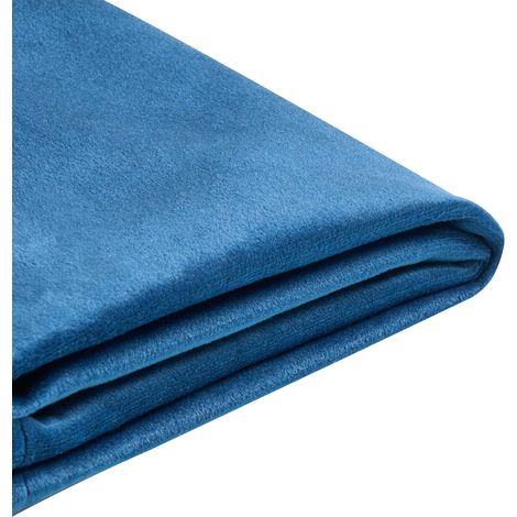 Revêtement pour Cadre de Lit Double en Velours Bleu Marine 140 x 200 cm Fitou