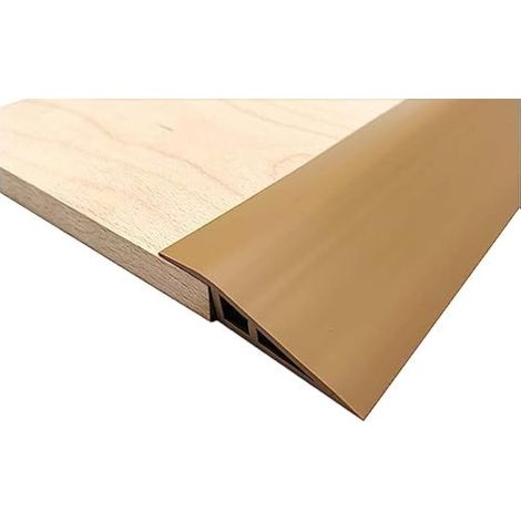 Rampe Seuil de Porte Adhesif 10mm-15mm(H), Barre de Seuil Rattrapage PVC Bandes de Transition Sol Rampe de Seuil, Brun Jaune(Deux Côtés Adhésifs) (1/5)