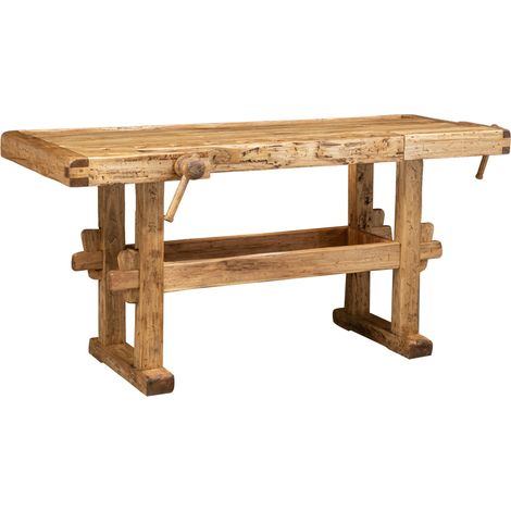 Tavolo alto lavoro 194x90x84 cm Made in Italy Isola cucina piano lavoro legno massello Bancone cucina Tavolo in legno massello (1/5)