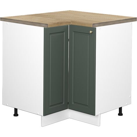 Meuble d'angle Fame-Line, Vert Or Campagne, 80.5 cm , PT Chêne, Vicco