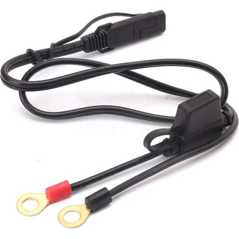 Câble de charge de batterie de moto, Adaptateur de câble d'extension SAE anneau de borne de batterie de moto connecteur de faisceau à dégagement rapide avec fusible 10A, 12 V-24 V (1/5)