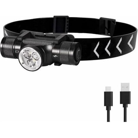 H330 Stirnlampe, 1500 Lumen, wiederaufladbare LED-Stirnlampe, IP66 wasserdicht, 5 Leuchtmodi für Radfahren, Camping, Wandern, Heimwerken [Energieklasse A+++] (1/4)