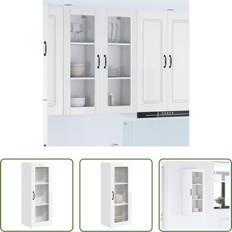 Küchenwandschrank - Küchenschrank Hochglanz Weiß 40 x 31 x 100 cm Holzwerkstoff (1/5)