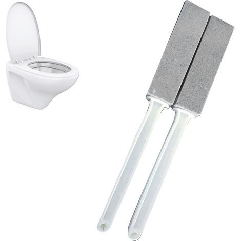 Lot de 2 Brosses de Nettoyage de Toilettes en Pierre Ponce avec Brosse de Toilette à Manche Ultra Long pour Enlever la Rouille et la saleté Jaunes pour Le Nettoyage de la Cuisine (1/5)