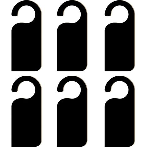 Pendentif de Porte Noir en Bois Double Face, Décoration Créative pour Fête ou École, Lot de 12 Pièces, Ornement Suspendu Pratique et Élégant (1/5)
