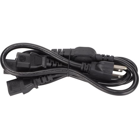 1 à 3 prises secteur rallonge 5-15P vers 3 connecteurs IEC320 C13 ignifuge adaptateur multiprise 3 voies câble pour PC moniteur 1 mètre (1/5)