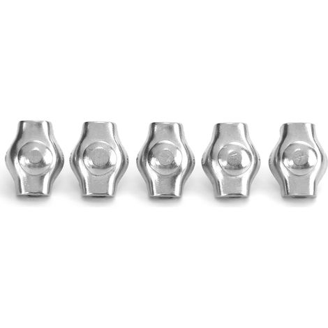 Lot de 5 pinces à câble simplex en acier inoxydable pour fixation marine, clip de levage 2mm/0.08in (1/5)