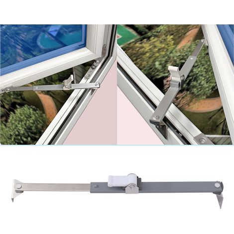 Contreventement de positionnement pour fenêtre à battant en alliage d'aluminium et PVC, limiteur de pression pour fenêtre à ouverture extérieure, contreventement télescopique, accessoires pour portes  (1/5)