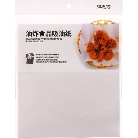 50 feuilles de papier absorbant pour la cuisine, pour les aliments frits, feuilles épongeant l'huile de cuisson