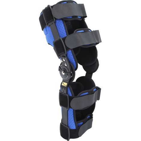 Attelle de genou réglable pour homme, fixation articulée, support ménisque, orthèse d'immobilisation, taille M, renfort latéral, contention rotulienne (1/5)