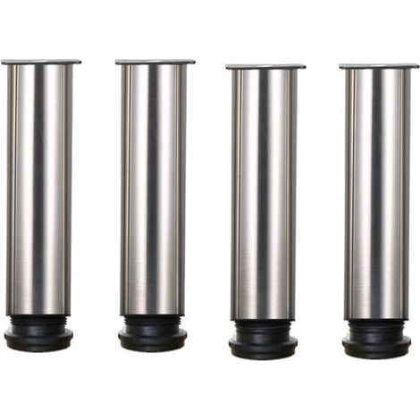 Pieds de meuble réglables 200 mm – Acier inoxydable 304 – Hauteur ajustable 0-15 mm – Base ABS pour protection sol – Lot de 4 (1/3)