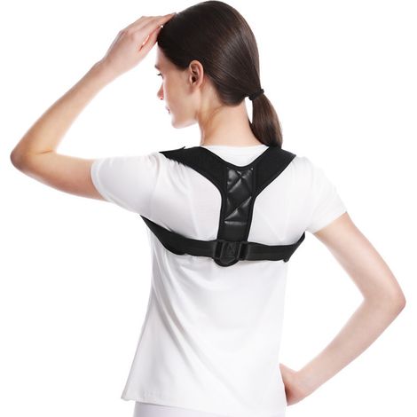 Correcteur de posture ajustable avec support claviculaire, sangles de soutien dorsal et des épaules, respirant