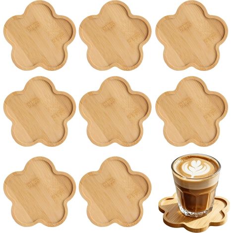 Lot de 8 sous-Verres Bambou Mosaïque – Mosaik Untersetzer Bastelset avec Chiffon en Coton, Protection Table & Chaleur, Dessin Fleur, Idéal DIY et Cadeau (1/5)