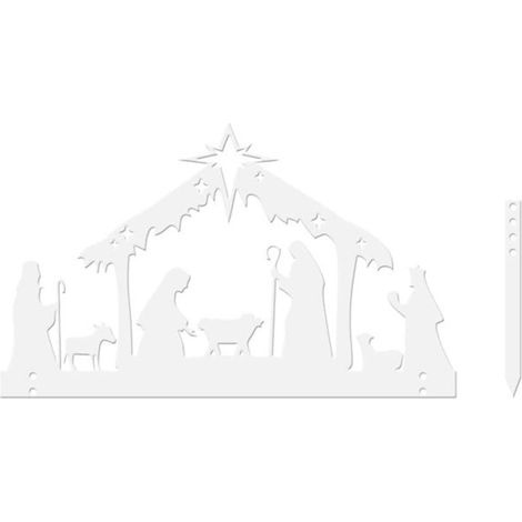 [Décoration de Jardin] Signe de Résurrection avec Piquet Métalique - 40 x 25 cm Fer Noir / Blanc (1/5)