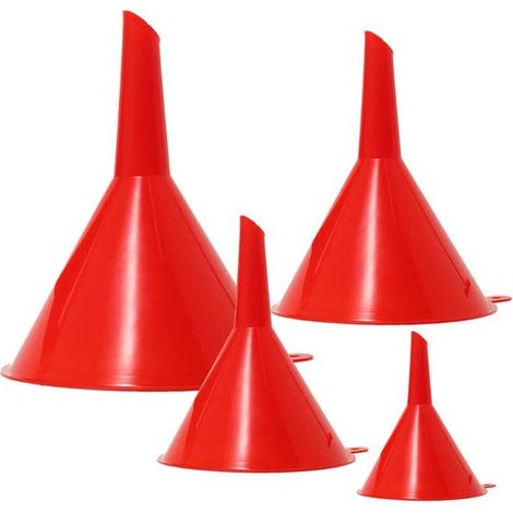 Set di imbuti per olio, kit di imbuti in plastica per auto e cucina, per riempire bottiglie (4 pezzi) (1/5)