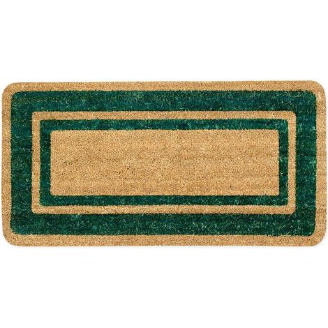 Zerbino Cocco Naturale 40x70 cm Elegante Robusto Ingresso Casa Esterno Antiscivolo - Verde