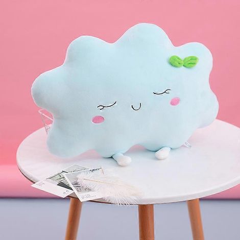 Coussin décoratif nuage soleil/soleil, coussin doux pour voiture, peluche créative, décoration intérieure, nuage bleu M (1/3)