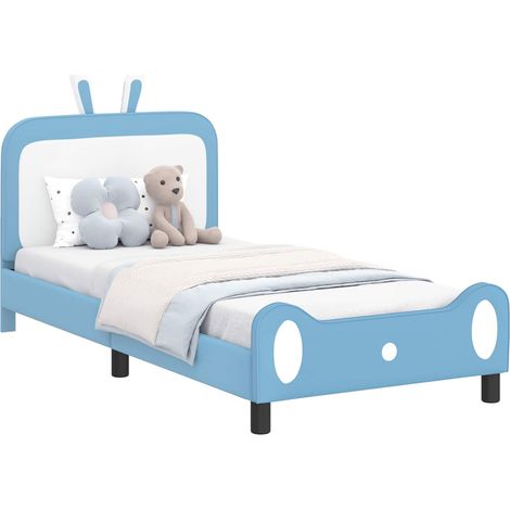 Maison Exclusive - Kinderbettgestell mit Kopfteil Blau 90 x 190 c