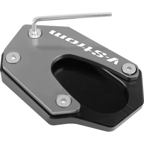 (Titane V-Strom) Compatible avec la béquille SUZUKI DL1050 V-Strom 1050 Vstrom DL 1050 XT DL1050XT 2020-2023 - Plaque de support d'extension de béquille latérale usinée CNC maxpower (1/4)