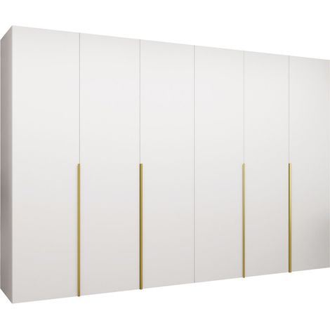 Armario Hartford 539, Blanco, 202x300x52cm, Puertas de armario: Con bisagras, Número de estantes: 0