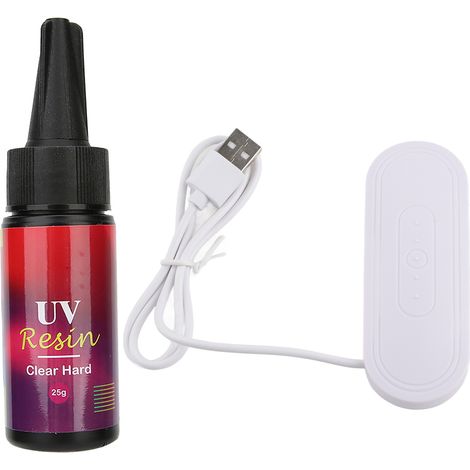 Colorant Époxy Pigments UV pour Résine DIY - Lampe UV 3W et Kit Artisanat (Rouge 25g)