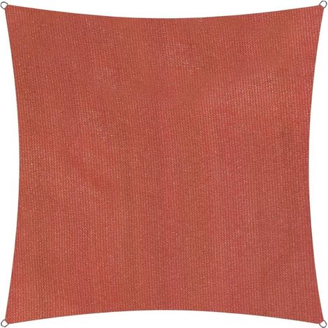 Sunsail carré 3 x 3 mètres  Protection Solaire résistante aux intempéries avec Cordes de Fixation  Terrasse, Jardin et Balcon, Toile à Voile HDPE, Protection UV [rterre Cuite] (1/4)