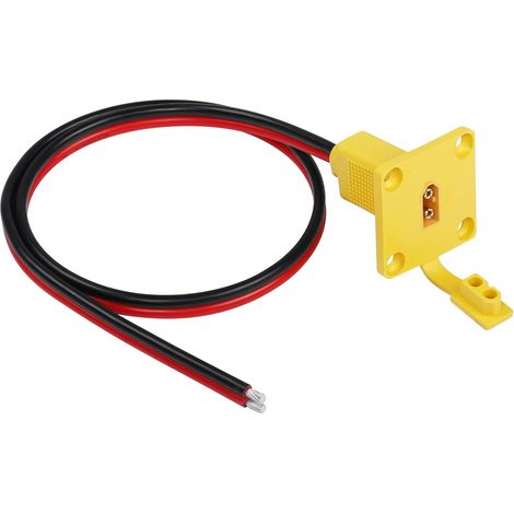 1FT 12AWG Fil Nu mâle XT60 avec Panneau de Montage, Prise mâle XT60 avec Panneau de Montage pour Ouvrir Le Fil Nu pour Drone FPV RC Lipo Battery (0.6m) (1/5)