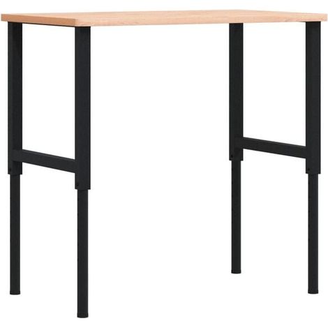 Établi rectangulaire, 100x60x(71,5-98) cm, en bois de hêtre massif.