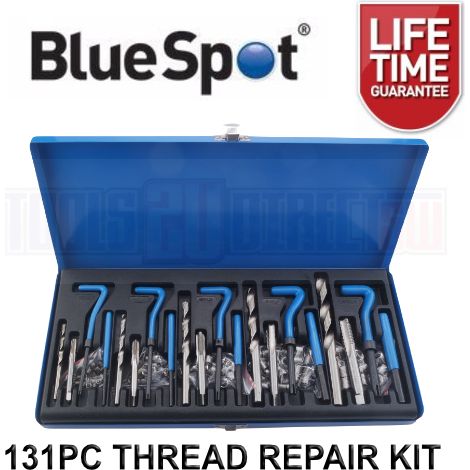 BlueSpot 131pc Helicoil Thread Repair Threaded Tool Twist Drill Bit Kit M5 - M12 (1/4)