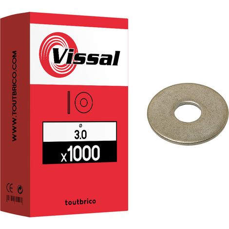 1000 rondelles Ø 3mm type LL zingué - Vissal (1/2)
