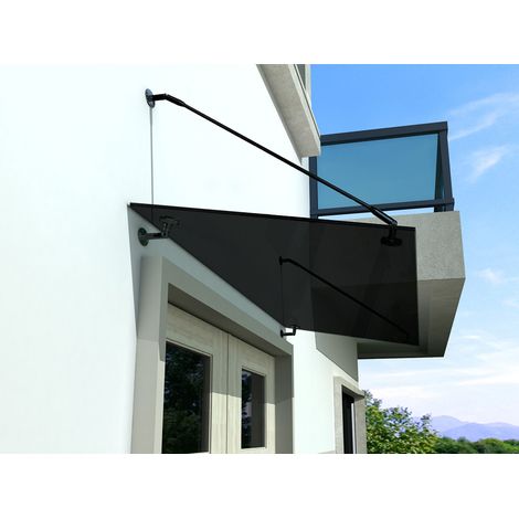 Glaswerk Westfalen- (STR)150x90cm Grauglas Vordach+Halter SW