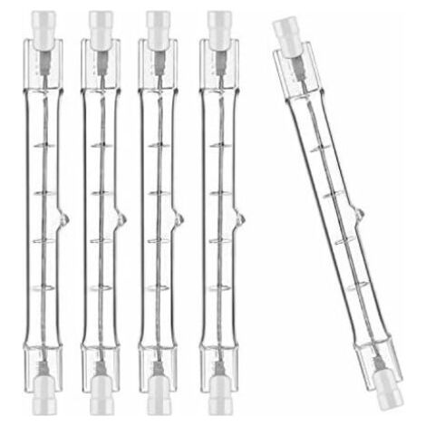 royaluxe-Dimmable R7S 118mm 300W Ampoule Halogène Crayon AC220-240V J118 Projecteur Halogène Linéaire pour l’éclairage de paysage, sécurité, lampadaire (Lot de 5, ) (1/5)