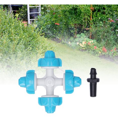 50-teiliges Set mit 4-fach-Sprinklerdüsen, Zerstäuberregner, Gartenbewässerungszubehör, Seeblau (1/5)