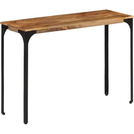 Maison Exclusive - Tavolo Consolle Marrone 110x35x76 cm Massello Mango e Ferro (1/5)