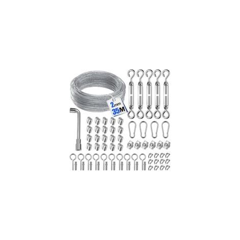 Câble en acier 35M 2mm pour plantes grimpantes – Kit complet avec tendeurs et accessoires – Résistant à la rouille et intempéries – Installation facile (1/5)