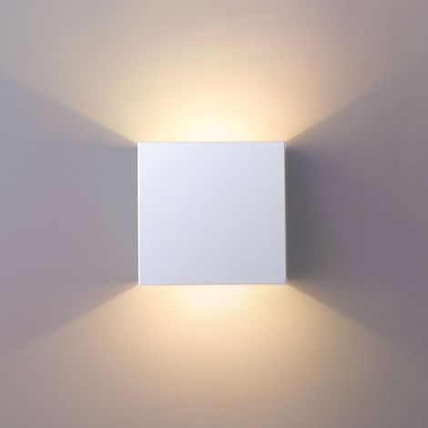 Applique LED per Interno, 6W Moderna Lampada da Parete in Alluminio, Lampada Angolo del Fascio Regolabile per Corridoio Cucina Isaland Camera da Letto Scala (Bianco, Bianco Caldo)