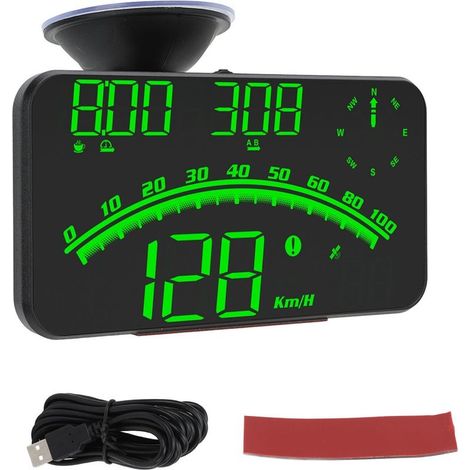 cran LED HUD intelligent, alarme de vitesse haute définition, GPS multifonction, compteur de vitesse universel 5V pour voitures et camions, vert (1/5)