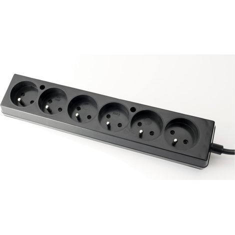 Tragbare Sechsfachsteckdose 16A 2P+Z 250V schwarz GN-670