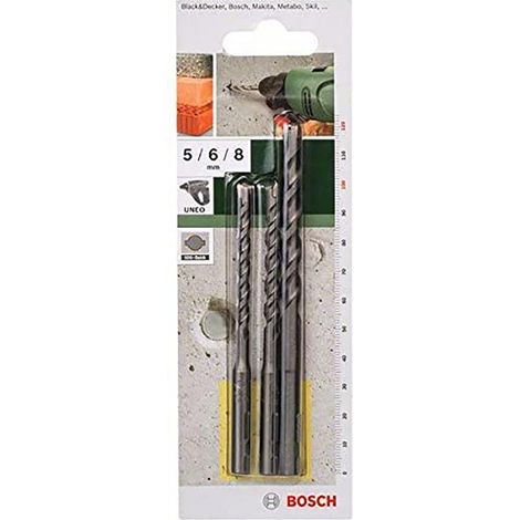 Set brocas Uneo SDS-Quick Hormigón 5-6-8 Bosch (1/4)