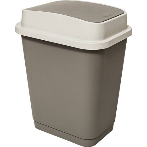 Cestino per rifiuti in plastica da 25l color tortora - 5five (1/3)